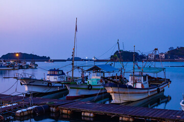 鞆の浦　漁港　夜明