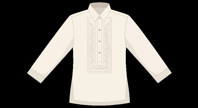 Filipino Barong Tagalog: Traditional Embroidered Long-Sleeve Shirt