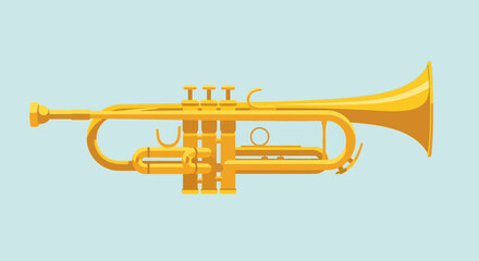 Obraz premium Golden Trumpet Musical Instrument Vector Illustration