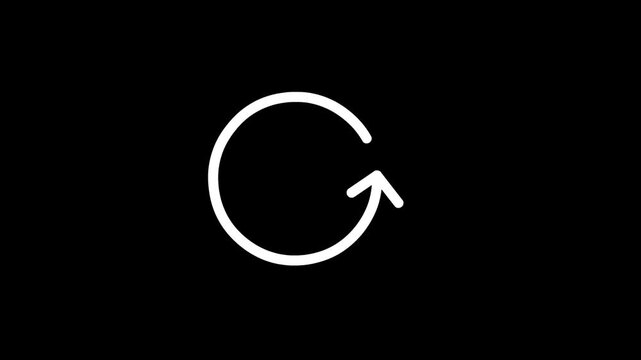 Refresh Reload Circular Arrow Icon on Black Background