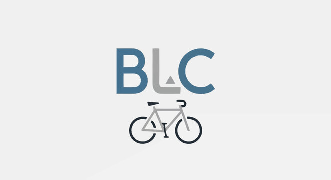 BLC logo design with bicycle illustration.