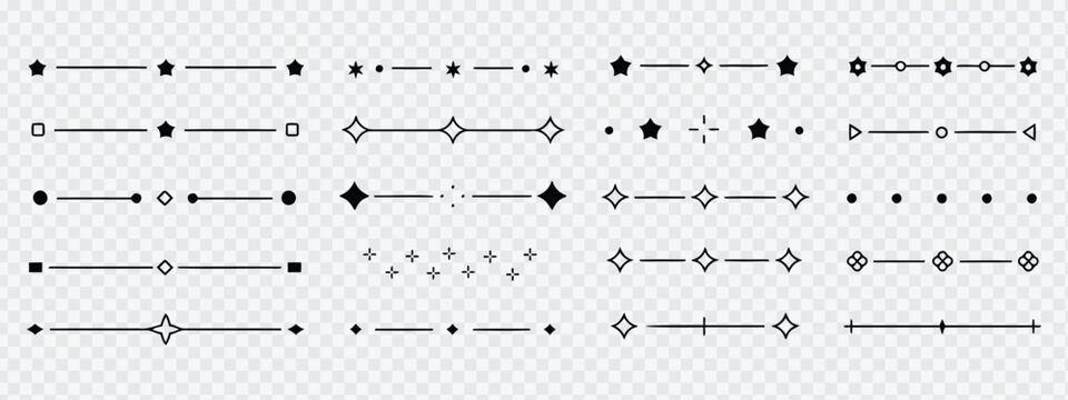 Minimalist vector dividers and borders with geometric shapes set