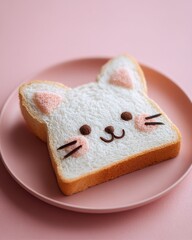 Adorable Kawaii Cat Toast Breakfast