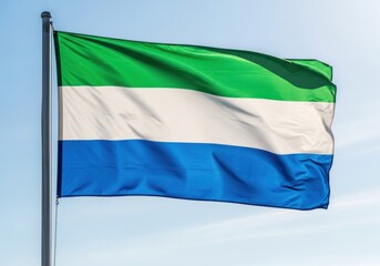 Obraz premium Sierra Leone Flag Waving in Natural Light