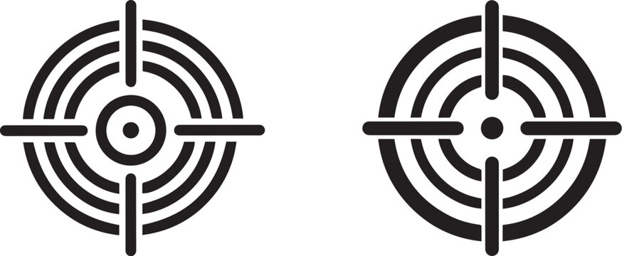 Target goal vector icon set for precision and accuracy