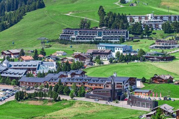 Compaccio hamlet. Seiser Alm, South Tyrol, Italy