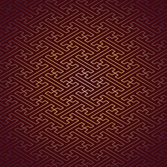 紗綾形文様（スクエア・ボルドー）