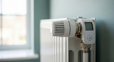 Modern smart thermostatic radiator valve for home heating efficiency