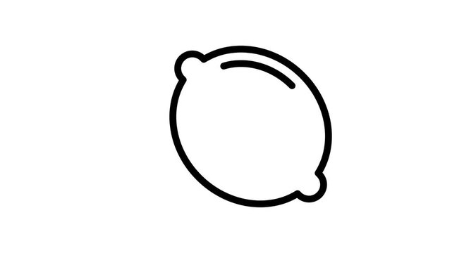 Rotating lemon icon animation on white background