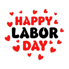 Celebrate labor day with this festive and colorful graphic design isolated on transparent background