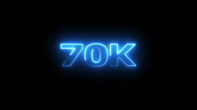 70k text neon icon.