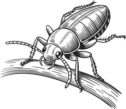 Cockroach Insect Illustration &ndash; Pest Bug Vintage Engraving Drawing