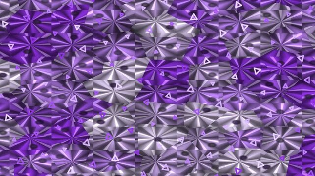 Seamless Purple And Silver Geometric Mosaic Pattern Motion Loop