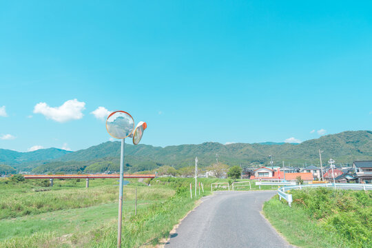 日本の山口県の岩国の田舎風景