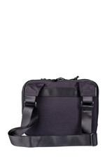 Naklejka premium A small black bag with a long adjustable handle.