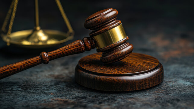 Wooden gavel isolated on black