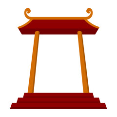 Traditional Chinese Gate Illustration