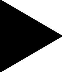 Simple Black and White play button flat black icon