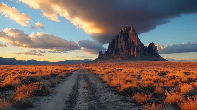 shiprock new mexico southwestern desert landscape video
