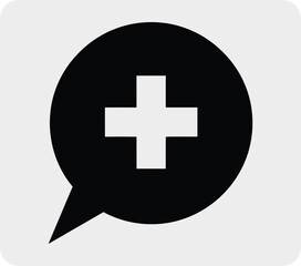 Obraz premium Medical chat icon with cross symbol