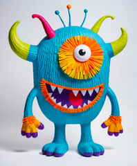 Funny multicolored monster, troll or goblin character