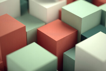 Obraz premium Colorful 3D cubes arranged in modern abstract composition