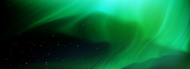 Aurora borealis lights in northern starry sky with vibrant green gradient realistic vector background. Magical polar night atmosphere, abstract winter arctic bg with neon light © klyaksun