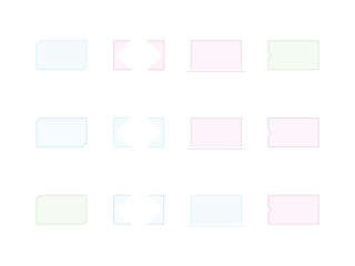 Fototapeta premium Futuristic neon frame set with glowing colorful line borders for cyberpunk tech UI vector design