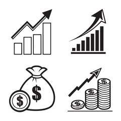 Financial growth and investment icons