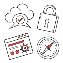 Icon set for security and navigation