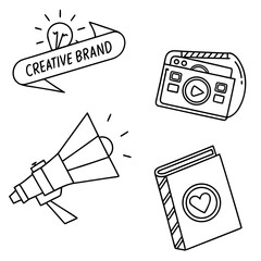 Creative brand and social media marketing elements