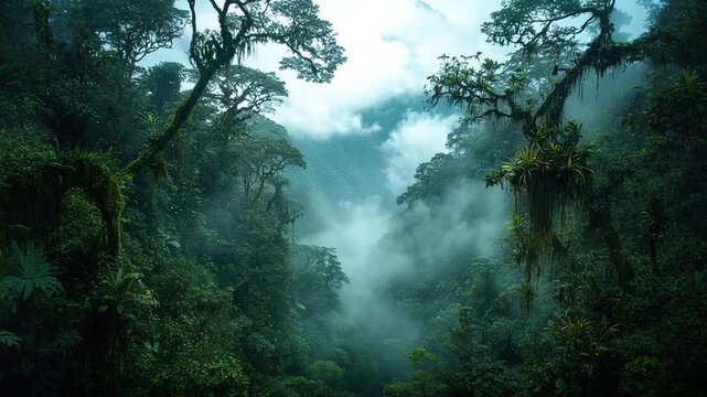 rainforest yungas peruvian cloud forest, misty forest video