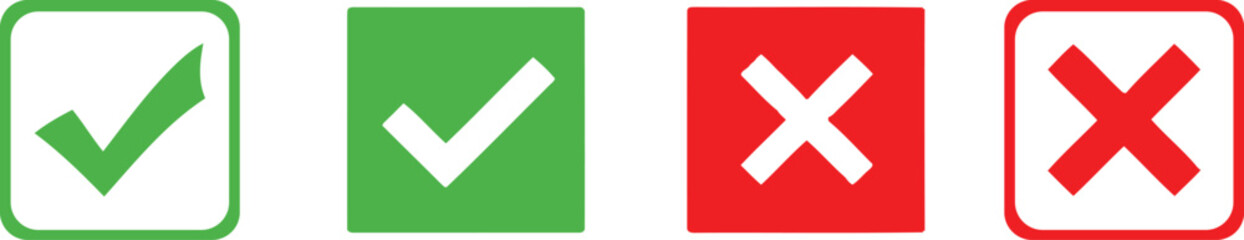 Obraz premium Check and cross green white