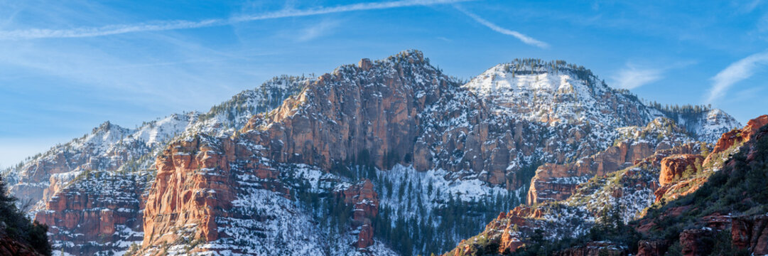 Panoramic view of snow capped mountains arizona