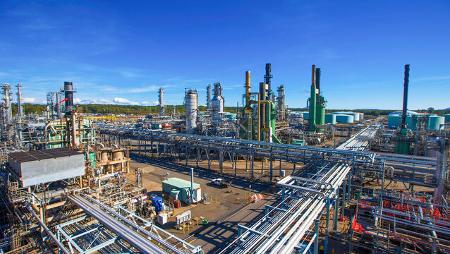 Aerial views of the refinery