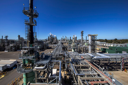 Aerial views of the refinery