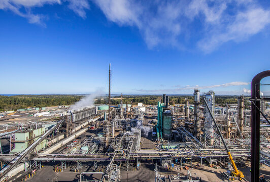 Aerial views of the refinery