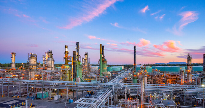 Aerial views of the refinery