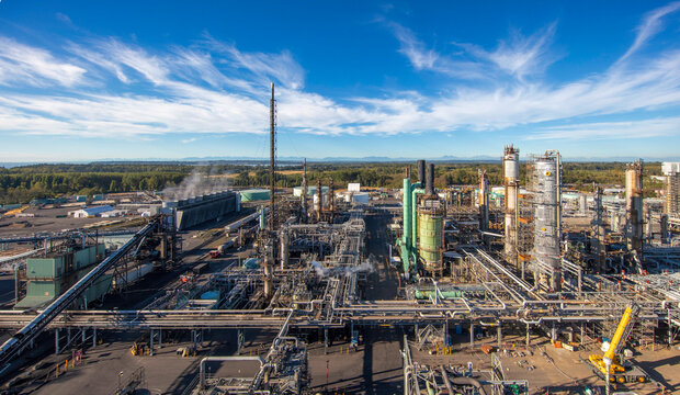 Aerial views of the refinery