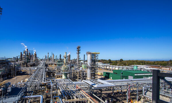 Aerial views of the refinery