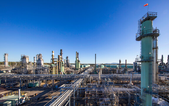 Aerial views of the refinery