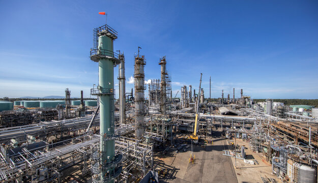 Aerial views of the refinery