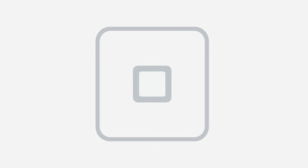 Simple Stop Icon in Gray Square Shape on White Background