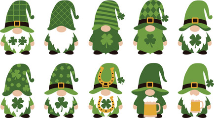 Set of cute cartoon vector cactus illustrations wearing Santa hats and winter decorations for a happy Christmas holiday and New Year celebration pattern