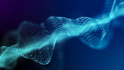 Polygonal background with dots and lines. Network connection structure. Science and technology. 3d