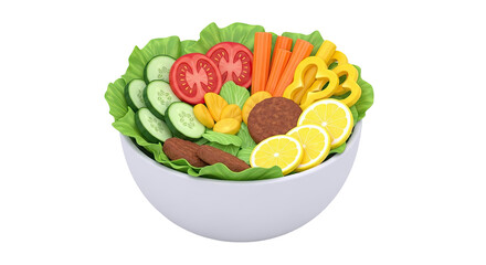 Stylized Salad Bowl with Fresh Ingredients