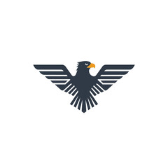 Obraz premium Stylized Eagle Illustration with Outstretched Wings in Flight
