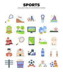 Obraz premium Collection of 25 Sport Icons. A Vibrant Set of Sport Game and Equipment Graphics