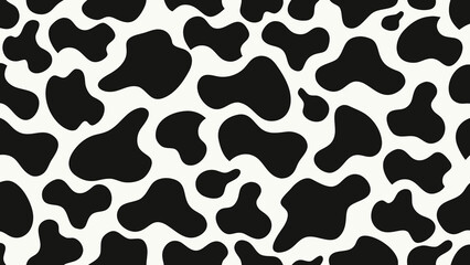 Fototapeta premium Abstract seamless pattern of playful black and white animal silhouettes, perfect for playful textile or wallpaper designs.