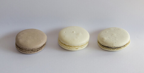 Sweet macarons isolated on white background